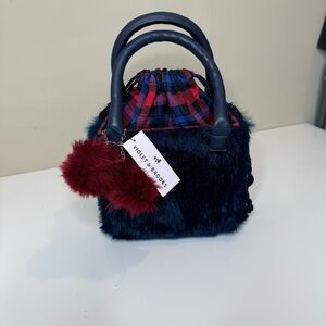 Violet & Brooks Designer Faux Fur Box Style Handbag w/ Snap-in Liner